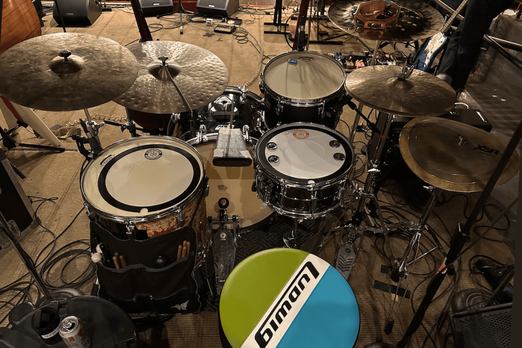 my vintage Ludwig kit with Impression cymbals and other stuff